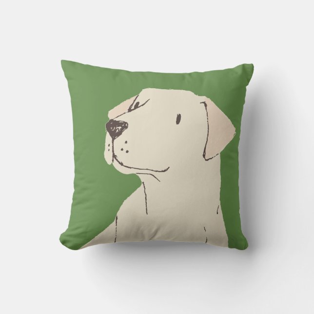 Cute cream Labrador puppy love customise Throw Pil Cushion (Front)