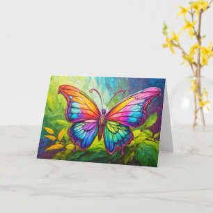 Cute Creative Butterfly Art Happy Birthday Card