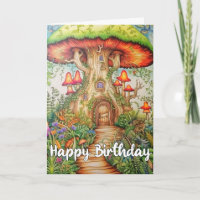 Cute Creative Mushroom House Illustration