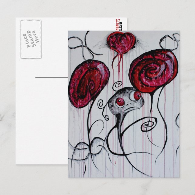 Cute Creepy Creature Goth Fantasy Sad Monster Art Postcard (Front/Back)