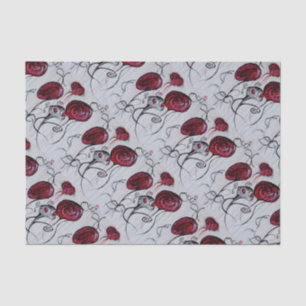 Cute & Creepy Creature Red Pink Goth Whimsical Art Tissue Paper