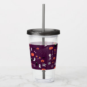 Cute Creepy Halloween Art Acrylic Tumbler