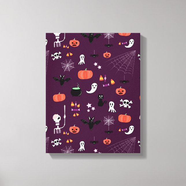 Cute Creepy Halloween Art Canvas Print (Front)