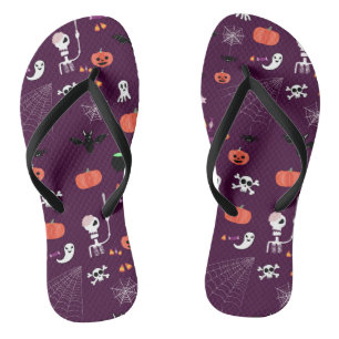 Cute Creepy Halloween Art Flip Flops