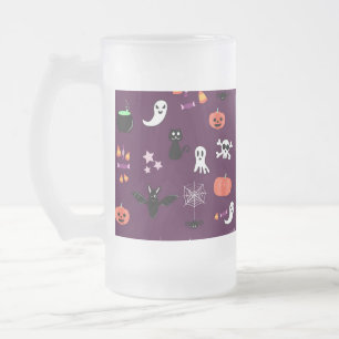 Cute Creepy Halloween Art Frosted Glass Beer Mug