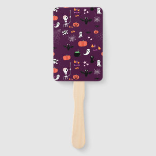 Cute Creepy Halloween Art Hand Fan