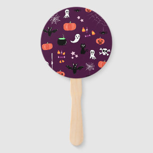 Cute Creepy Halloween Art Hand Fan