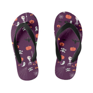 Cute Creepy Halloween Art Kid's Flip Flops