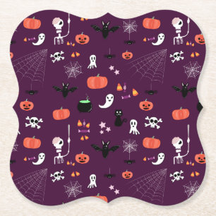 Cute Creepy Halloween Art Paper Coaster