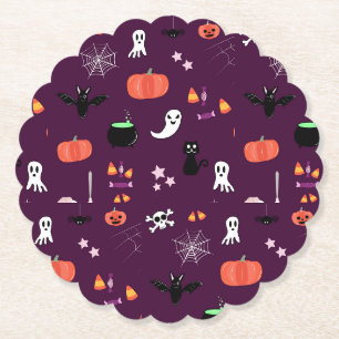 Cute Creepy Halloween Art Paper Coaster