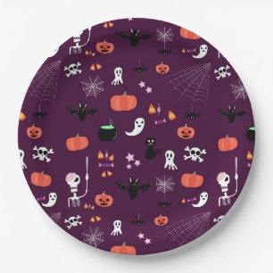 Cute Creepy Halloween Art Paper Plate