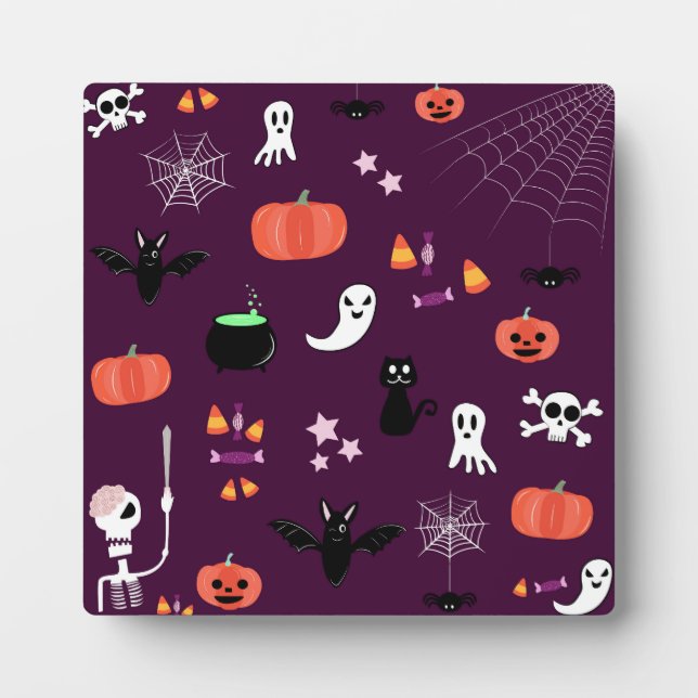 Cute Creepy Halloween Art Plaque (Front)