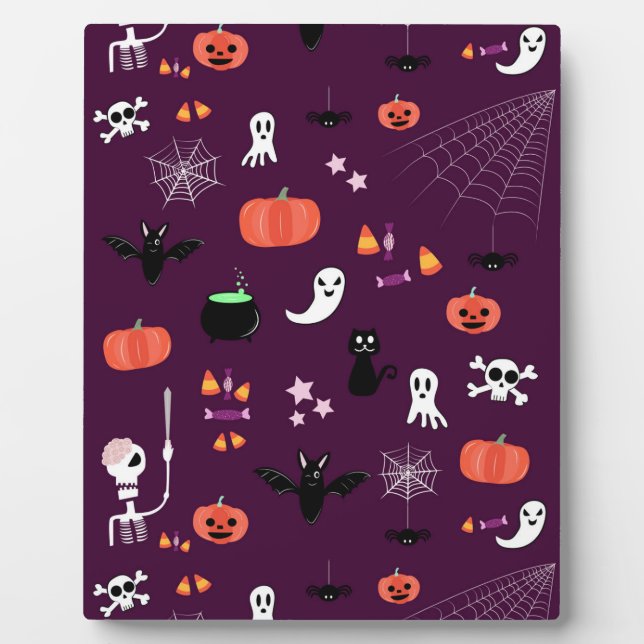 Cute Creepy Halloween Art Plaque (Front)