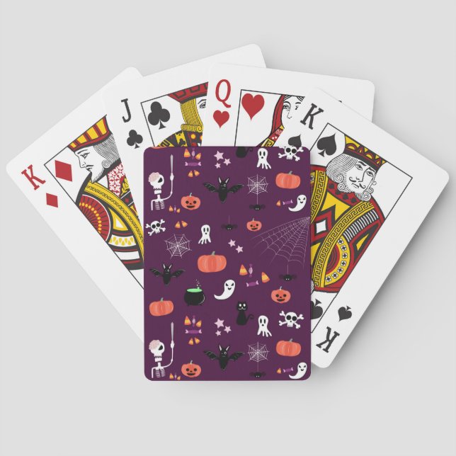 Cute Creepy Halloween Art Playing Cards (Back)