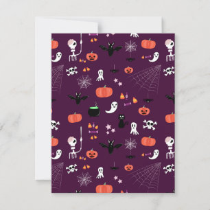 Cute Creepy Halloween Art RSVP Card
