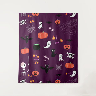 Cute Creepy Halloween Art Tapestry