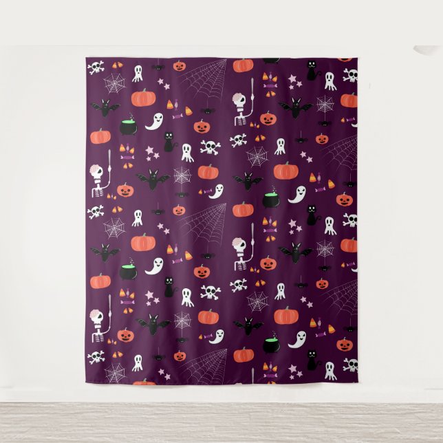 Cute Creepy Halloween Art Tapestry (Front)