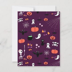 Cute Creepy Halloween Art Thank You Card