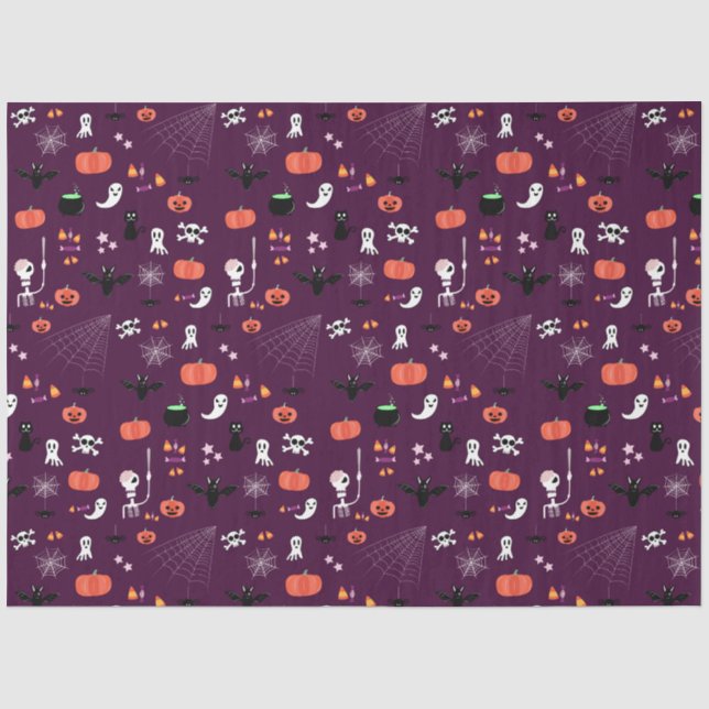 Cute Creepy Halloween Art Tissue Paper (Front)