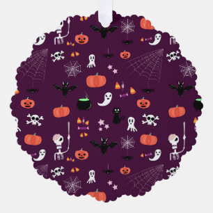Cute Creepy Halloween Art Tree Decoration Card