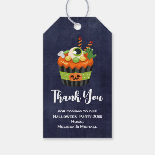 Cute & Creepy Halloween Cupcake Thank You Gift Tags