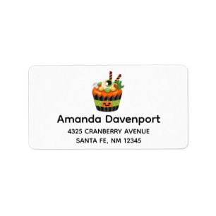 Cute & Creepy Halloween Cupcake with a Big Eyeball Label