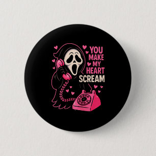 Cute Creepy Horror Make My Heart Scream Valentine’ 6 Cm Round Badge