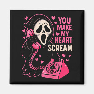 Cute Creepy Horror Make My Heart Scream Valentine’ Magnet
