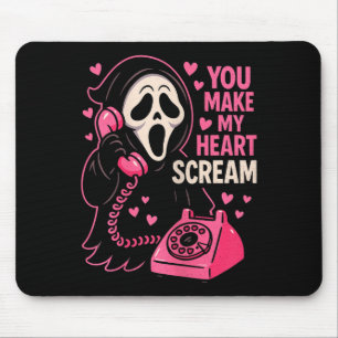 Cute Creepy Horror Make My Heart Scream Valentine’ Mouse Mat