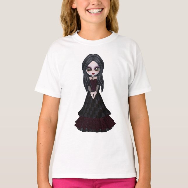 Cute & Creepy Little Goth Girl T-Shirt (Front)