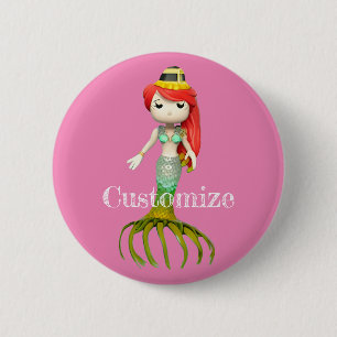 Cute Creepy Mermaid Witch Thunder_Cove 6 Cm Round Badge