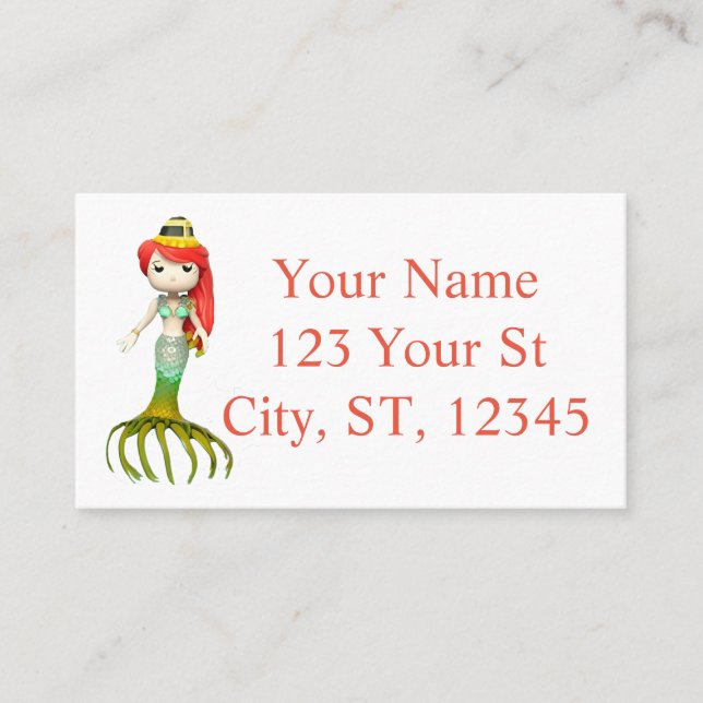 Cute Creepy Mermaid Witch Thunder_Cove  Business Card (Front)