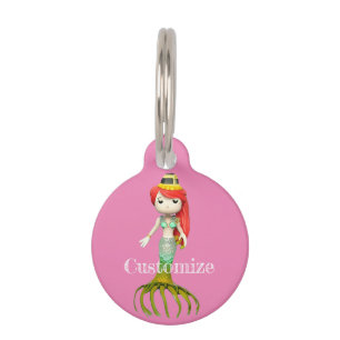 Cute Creepy Mermaid Witch Thunder_Cove  Pet Tag