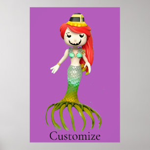 Cute Creepy Mermaid Witch Thunder_Cove  Poster