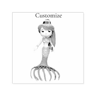 Cute Creepy Mermaid Witch Thunder_Cove Self-inking Stamp
