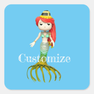 Cute Creepy Mermaid Witch Thunder_Cove Square Sticker