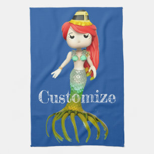 Cute Creepy Mermaid Witch Thunder_Cove  Tea Towel
