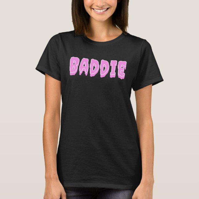 Cute & Creepy Pink Baddie T-Shirt (Front)