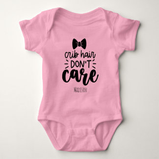 Cute Crib Hair Dont Care Personalised Baby Bodysuit