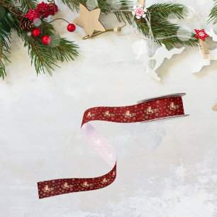 Cute Crimson Unicorn Christmas Girl Gift Red Satin Ribbon