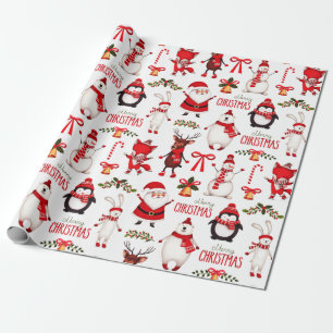 Cute Cristmas Mix Matte Wrapping Paper