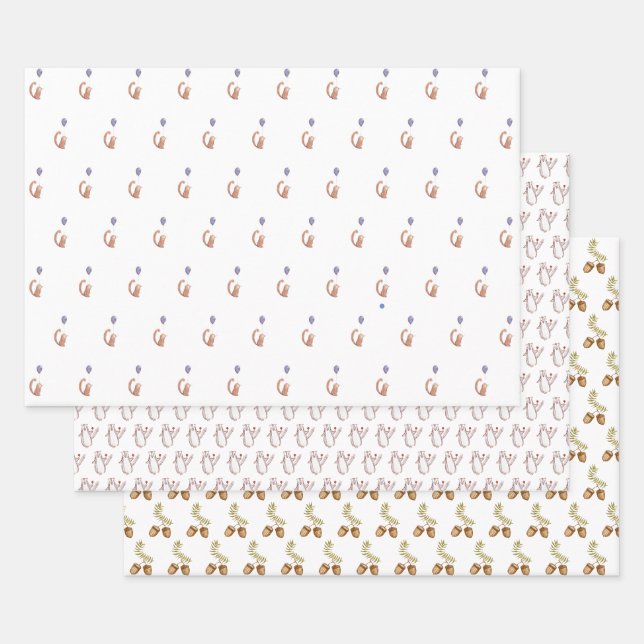 Cute Critter Wrapping Paper (Set)