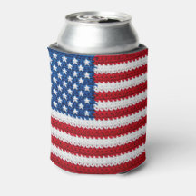 Cute Crochet American Flag Red White Blue July 4th