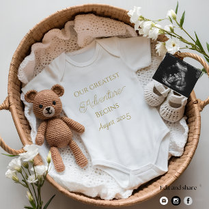 Cute Crochet bear  neutral pregnancy announcement