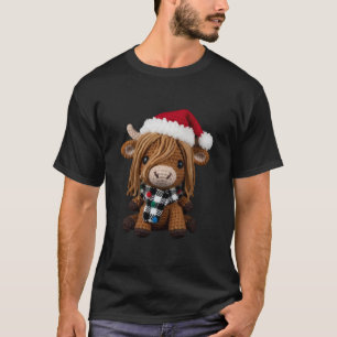 Cute Crochet Highland Cow T-Shirt