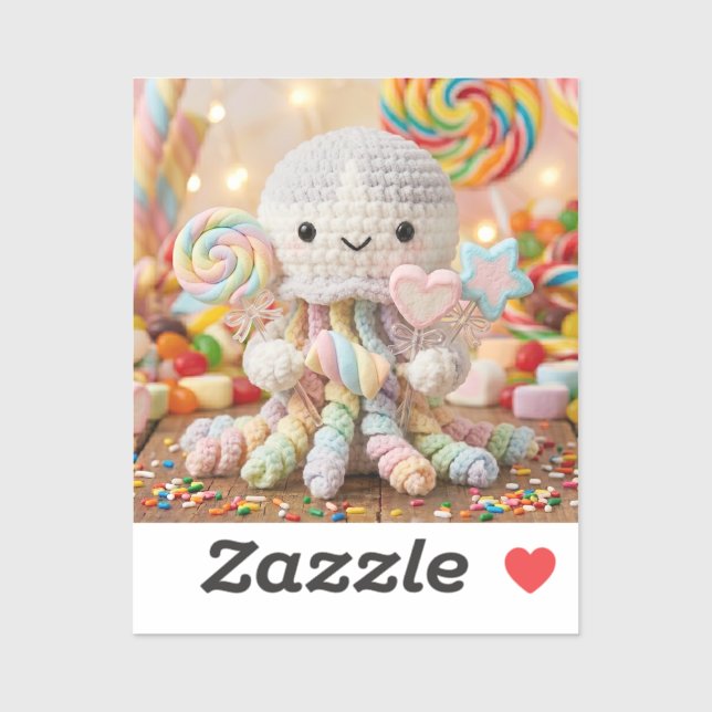 Cute Crocheted Octopus and Candy Land (Sheet)