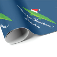 Cute crocodile alligator Christmas wrapping paper
