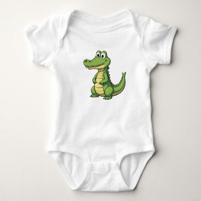 Cute Crocodile Baby Bodysuit (Front)