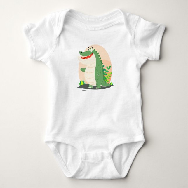 Cute crocodile baby bodysuit (Front)