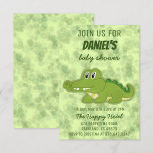 Cute Crocodile Baby Boy Baby Shower Invitation